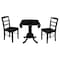 International Concepts 42 in. Dual Drop Leaf Table with 2 Ladder Back Dining Chairs - 3 Piece Dining Set K46-42DP-C2P - alternate 8
